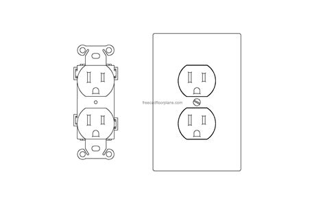 electrical outlet cad block elevation